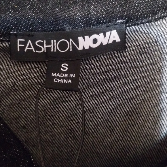 Fashion Nova kourt embellished denim mini dress. Black. Size S - Picture 3 of 6